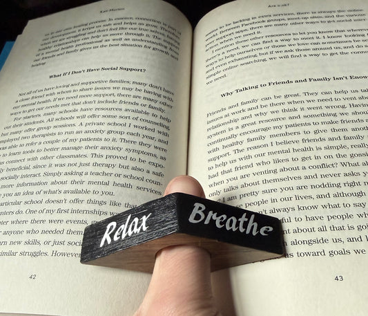 Handmade wooden page holder