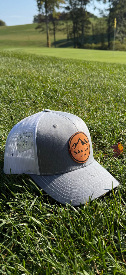 Sak Up Gear Leather Logo Trucker Hat