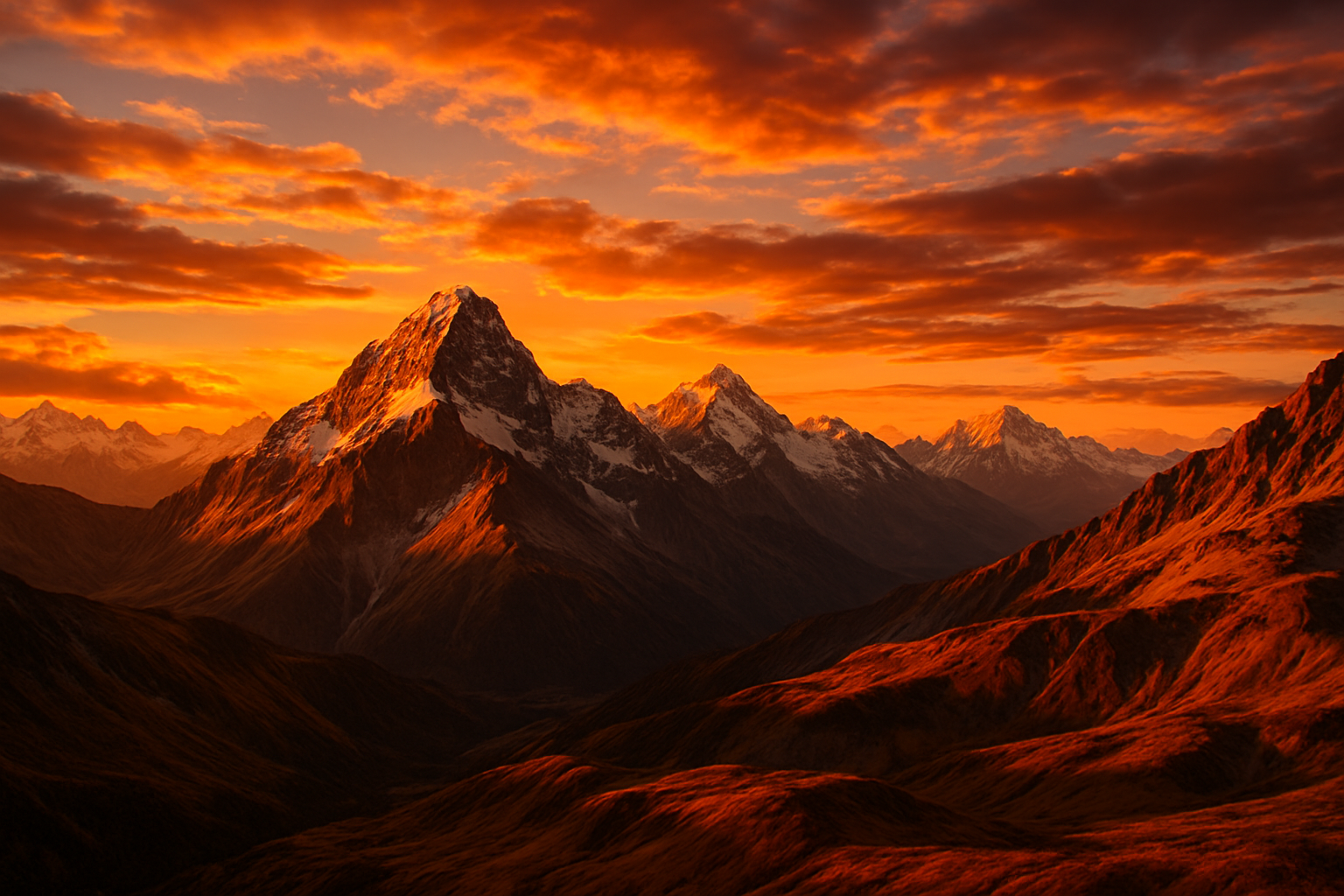 golden hour mountain landscape
